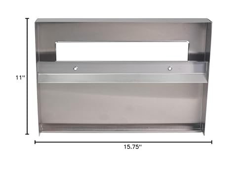 Image of Bobrick 221 Stainless Steel Toilet Seat Cover Dispenser, 15 3 /4 x 2 x 11, Satin Finish (Pack of 6)