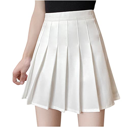 Preppy Style Classic Skirts Women's Pleated A-Line Skirt Pleated Skirt Mini Skirt Outing Date Solid Color Skirts