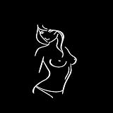 Adesivo per Auto 7.5 * 12.4Cm Adesivo per Auto Donna Nuda Stile Popolare Design Artistico Vinile Moda Decal Nero/Argento
