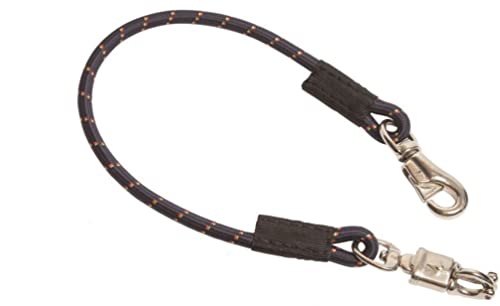 HorseGuard Elastik Anbinder 55 cm mit Panikhaken und Bull snap für Pferdeanhänger 1 Stück, Box, Stall, Trailer Tie Cover