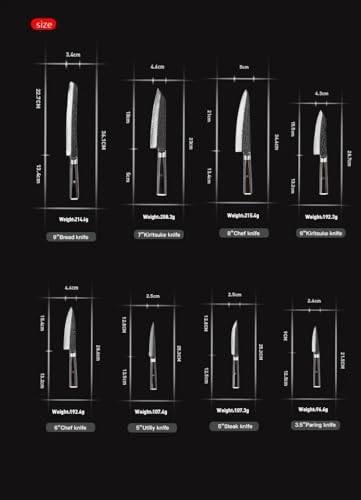 Set Cuchillos Cocina 8 Piezas Acero Damascus miniatura 4