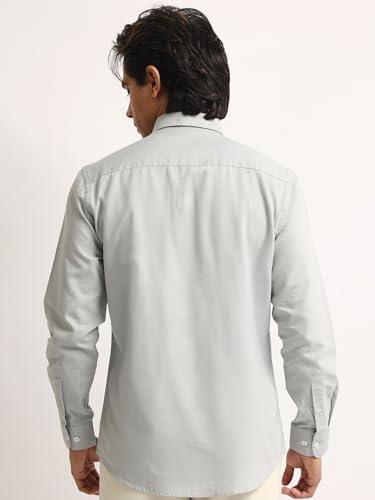 Image of MANIAC || Mens || Solid || Collared Neck || Full Sleeve || Oxford || Linen Blend Fabric || Shirt