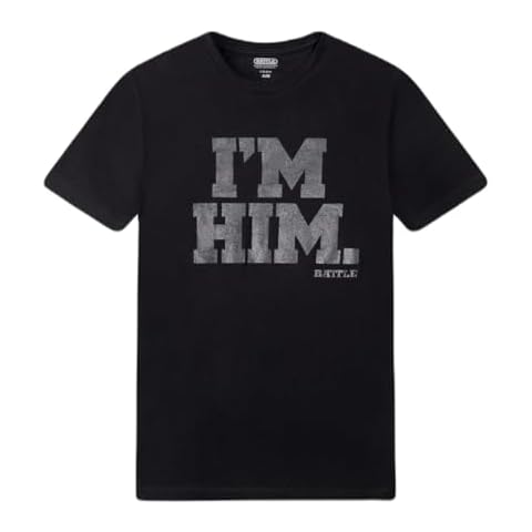 Battle Sports I'm HIM T-Shirt, 100% Cotton, Classic Fit for Adults & Kids Black/Black Cover