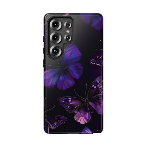 Coque motif papillon violet Samsung S25 Ultra finition premium
