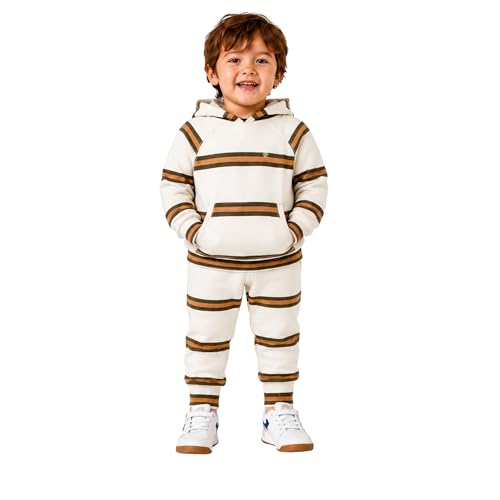 Image of Volcom Infant Toddler Baby Boys Joggers Set - 2 Piece Fleece Pullover Hoodie and Jogger Pants Activewear Set (Sizes: 12M-7)