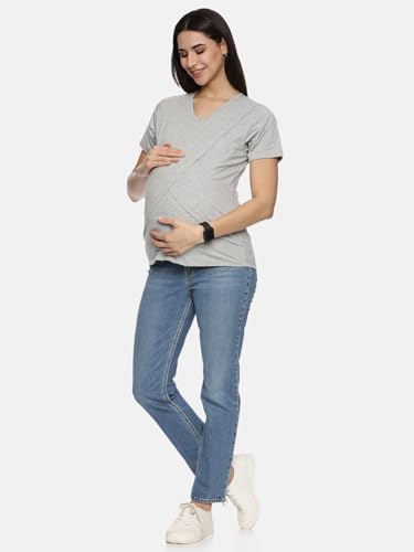 Image of Maternity Feeding Tops Without Zip for Women, Feeding Coverup Pregnancy Tshirt,Feeding T-Shirt for Easy Nursing & Breastfeeding, Maternity Top for Mothers