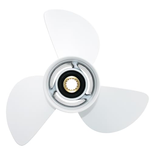 Image of CAPTAIN Outboard Propeller fit Yamaha 115 T50 60 70 75 80 85 90 100 130 HP Engines, OEM 15 Spline Tooth Outboard Prop, RH Aluminum Propellers