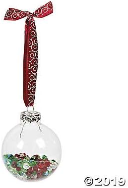 DIY Clear Glass Round Christmas Ornaments, 12 Pieces