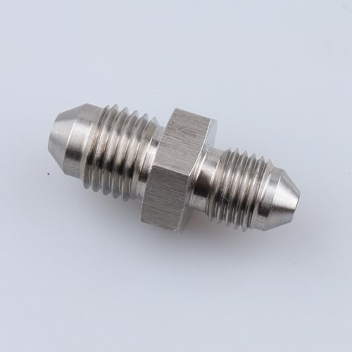 Image of AC PERFORMANCE Stainless Steel -3 AN Male Flare to -4 AN Male Thread Union Brake Hose Fitting Adapter