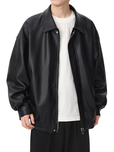 [East Rain] カジュアルジャケット バイクジャケット 革ジャン...