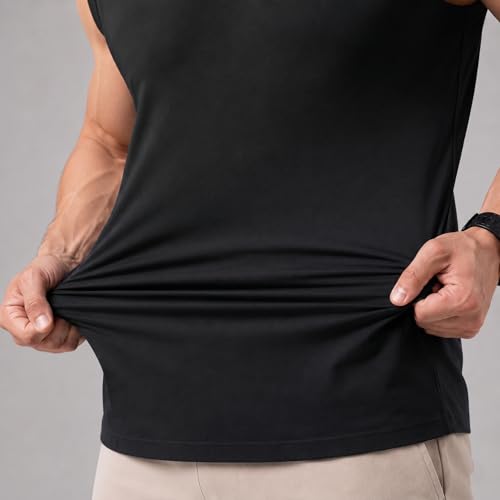 Image of CHKOKKO Gym Sleeveless T Shirt for Men Workout Compression Tanktop Sando Cut Sleeves Tees Gym Vest for Man Athletic Dry Fit for Sports Fitness & Exercise