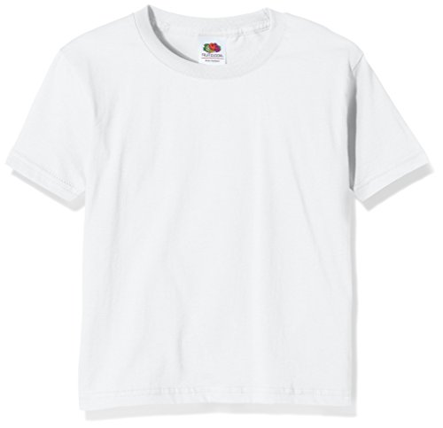 Fruit of the Loom Sofspun T-Shirt, Bianco, 12-13
