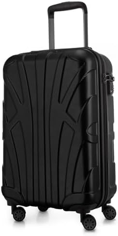 suitline - Handgepäck Hartschalen-Koffer Koffer Trolley Rollkoffer Reisekoffer, TSA, 55 cm, ca. 34 Liter, 100% ABS matt, Schwarz