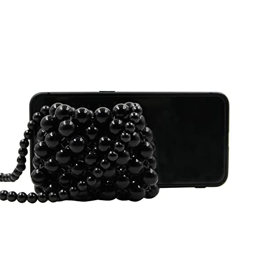 Image of Girls Mini White Vintage Pearl Satchel Shoulder Bag Evening Clutch