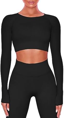 Buttergene - Conjunto de entrenamiento para mujer, 2 piezas, ropa de yoga, ropa de gimnasio, sin costuras, aca