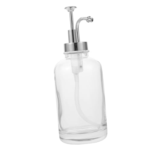 Beatifufu Pump Syrup Dispenser with Pump Glass Honey Dispenser for Kitchen and Bar Compact and Durable Syrup Bottle for Easy Storage and Multi Use