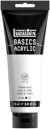 Liquitex BASICS Acrylic Paint Titanium White 250ml Tube view 4