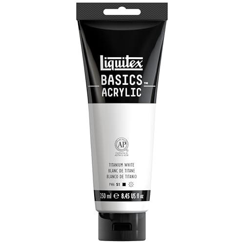 Liquitex BASICS Acrylic Paint, 250ml Tube, Titanium White, 8.45 Fl Oz (Pack of 1)