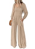 Dokotoo Women's Overalls is made with lightweight and soft material, which are smooth, elastic and stretchable, flexible and breathable, comfortable to wear. Not see through. Feature: One Piece Sleeveless Jumpsuits, Long Sleeve, Square Neck, Wide Leg...