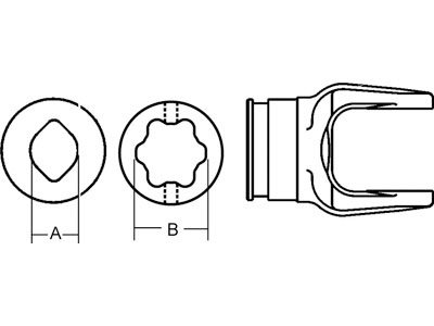 Walterscheid Inboard Yoke Used w/ S4 & S4GA Profile Tubing Part No: W320700, 26.13.100