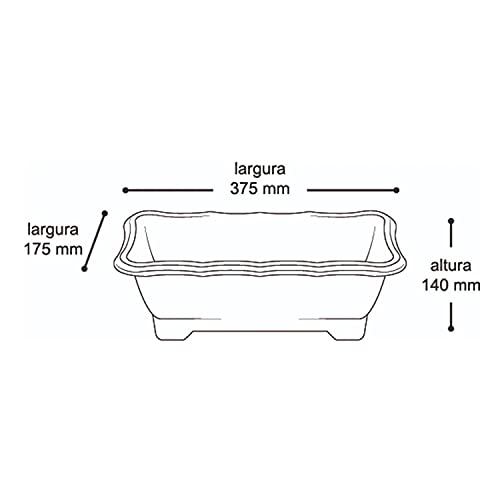 Vaso Jardineira Floreira Arqplast Terracota Média 37,5x17,5x14cm - 25300