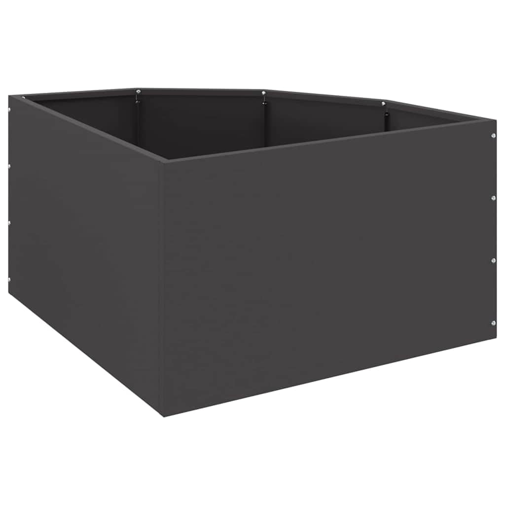 Genérico Macetero de Esquina Negro 60 x 60 x 35 cm Acero,Jardín,Jardinería,Maceteros y jardineras,883640