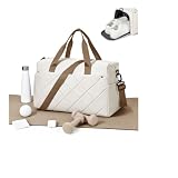 WEPLAN Bolsa Deporte Mujer Hombre Bolso de Gimnasio con Compartimento para Zapatos y Humeda Sport Gym Bag Fitness Bolsa Entrenamiento Impermeable Bolsas de Fin de Semana para Viaje,F1-Beige Marrón