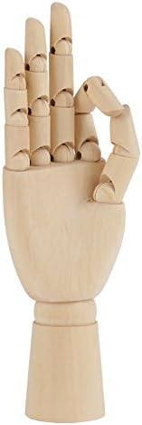 Wooden Hand Model, Flexible Moveable Wooden Women Mannequin Hand Artist Model Jointed Articulated Wood Sculpture for Sketching Drawing Painting Artwork Home Office Desk Decoration(10"Right Hand)