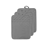 VEIKERY Oven Pot Holder with Pocket 100% Cotton Heat Resistant Coaster Potholder Kitchen Hot Pad Ove