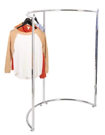 Miniatura 2 de SSWBasics Perchero de ropa medio redondo - Cromo (44 pulgadas de ancho x 52 "-72 "H)
