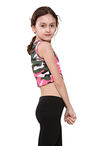 Image of Kids Girls Neon Fluorescent Vest Crop Tops T-Shirt Tee Top Dance Wear Gymnastic Fancy Dress Age 5-14 Years
