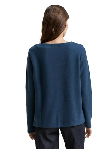Tom Tailor Damen 1043168 Sweatshirt, 38879 - Dark Petrol Melange, XS EU – Ansicht 3