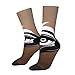 XZDZDX logo of eyelashes forming Polyester Mid-Calf Socks 2 Black-2 for Unisex - Skin-Friendly Elastic Fashion Crew Socks