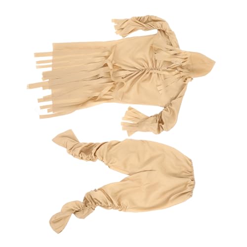 Photo de Ipetboom Costume de Adulte Beige pour Halloween avec Extensible Way et Bandes Élastiques pour Fête Mascarade et Spectacles