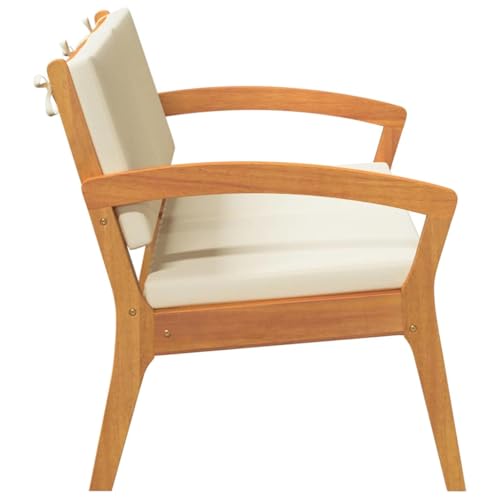 Banco de madera para terraza y balcón con cojín confortable 7