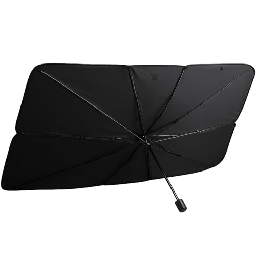 Parasol Tipo Paraguas para Parabrisas Delantero, Protector Solar Plegable UV para Parabrisas y Ventana Trasera, Accesorio Universal para Auto (XL)