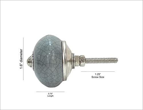 Assorted Ceramic Knobs Premium Quality Vintage Cabinet Cupboard Door & Drawer Pulls Chrome Hardware (12, Grey & White) #TOP2