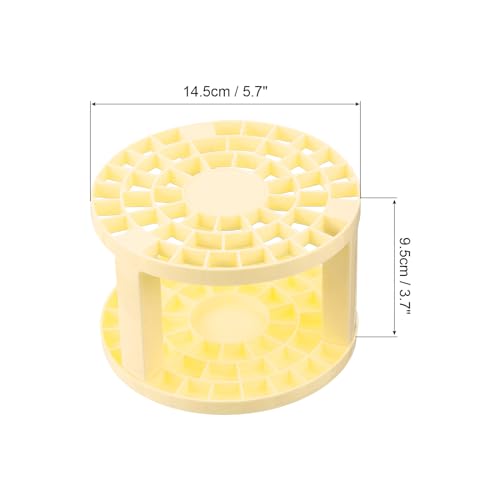 Image of PATIKIL 1pcs Paint Brush Holder, Paint Brush Storage Organizer 49 Holes Plastic Paint Storage Desk Stand Round for Artist Desk Makeup Pencil, Yellow