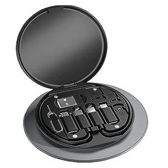 INDOB Mini Multi-Functional Fast Charging Data Cable Set for Apple, Android, Type C Charging with Retrieve Card Pin,Round Storage Box,Compact and Portable USB Data Cable Travel Cable Set (B0CH8G4G5S) Amazon Price History, Amazon Price Tracker