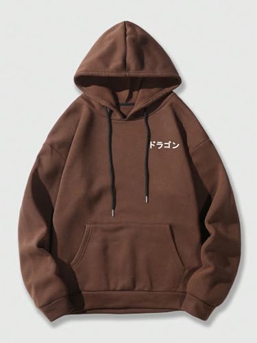 SHENHE Men's Hoodie Sweatshirt Graphic Letter Casual Long Sleeve Drawstring Pullover Oversized Sweatshirt2