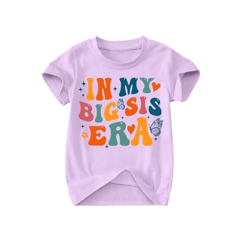 Image of Toddler Big Sister Tee in My Big Sis Era Graphic T-Shirt Big Sis Announcement Crewneck Shirts Sibling Reveal Tops