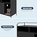 Hipicute Cat Litter Box Enclosure, Wooden Cat Washroom Furniture with Barn Door, Hidden Litter Box Cover, Dog Proof Feline Litter Boxes, Kitty House, Fit Most of Litter Box, Black