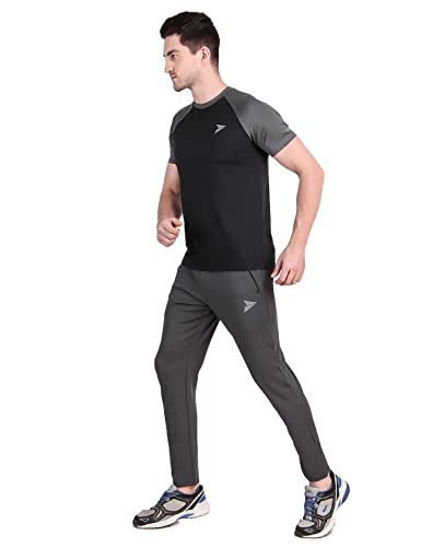Image of FITINC Athleisure Track Pants for Men| Lycra Slim Fit Mens Dryfit Track Pant with Concealed Zipper Pockets | Quick Dry Pant Style Lower for Men for Home & Workout