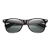 zeroUV - Classic Eyewear 80's Retro Large Horn Rimmed Style Sunglasses (Black/Glass Lens)