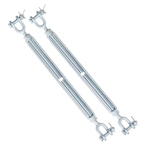Jaw & jaw turnbuckle, 1/2" x 12", galvanised