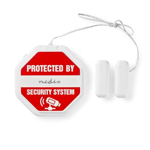 Nedis Doorstep Window Alarm, Ultra Thin, Glass Break Detector With Integrated Door Window, Alarm On Off Switch, Adjustable Sensitivity, Battery Powered, 85db