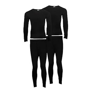 Heat Stoke®️ Pack of 2 mens Thermals Set Long Johns Trouser Warm Base Layer Black Charcoal White S,M,L,XL,XXL