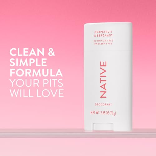 Image of Native Deodorant Contains Naturally Derived Ingredients, 72 Hour Odor Control, Deodorant for Women and Men, Aluminum Free, Grapefruit & Bergamot 2.65oz