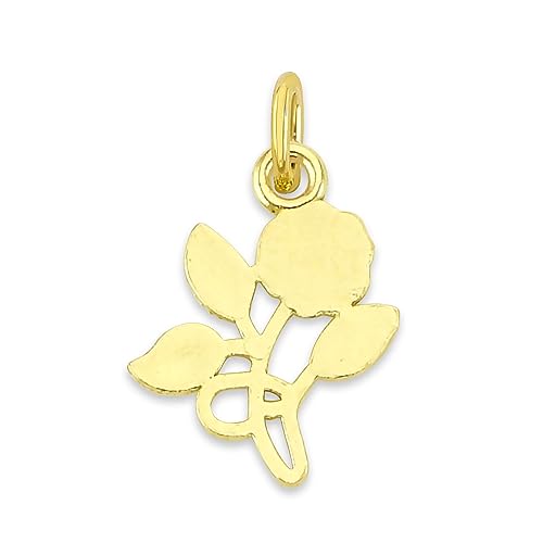 Solid Gold Rose Microcharm in 10k or 14k, Dainty Cute Flower Charm Symbol with Clasp3