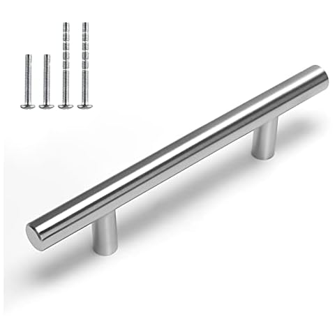 3.5 inch Cabinet Knobs Brushed Nickel - Homdiy HD201SN Modern Dresser Drawer Pulls Bathroom Cabinet Hardware Furniture Drawer Pulls Stainless Steel 5 Pack Cover